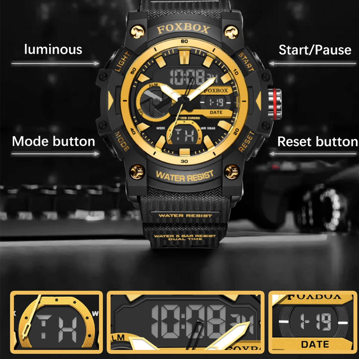 LIGE Fashion Digital Watches For Men Top Brand Luxury Military Waterproof Watch Men Casual Sport Dual Display Watch Montre Homme