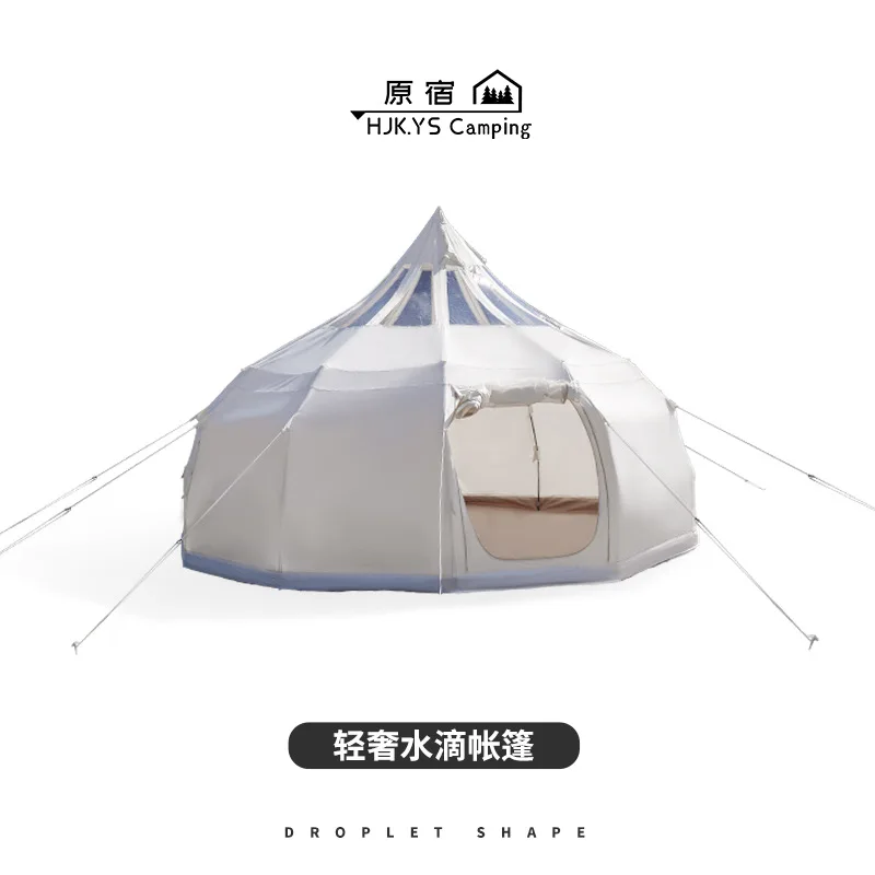 Affordable Luxury Tents,Outdoor Water Drop Camping Tent Large Multi-person Camp Round Transparent Roof Thickened Four-season Pyr