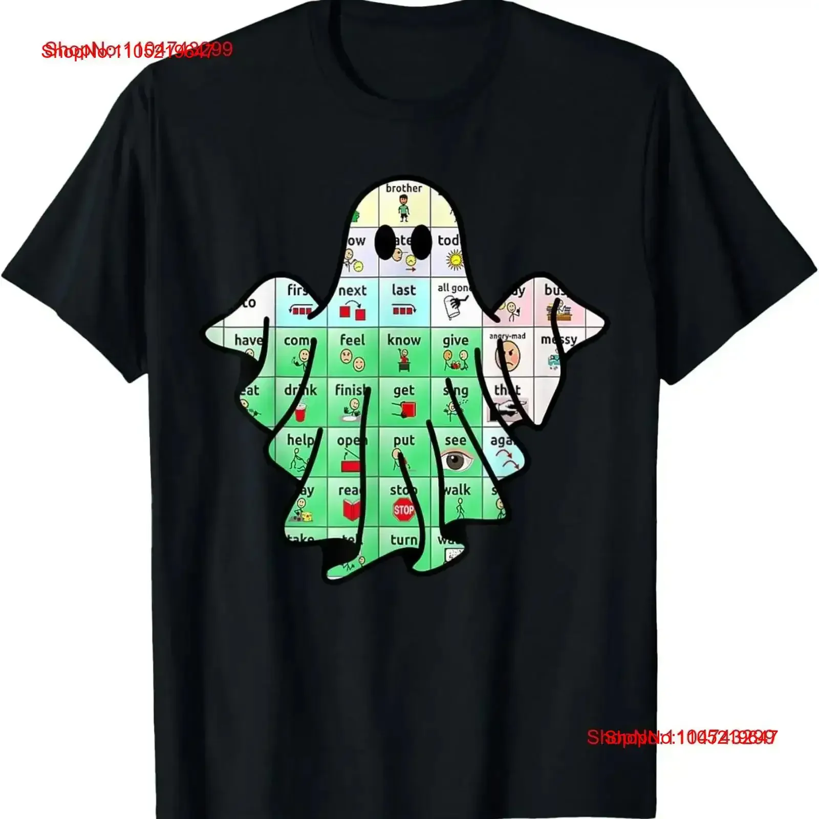 Speech Language Pathology AAC Sped Teacher Ghost Halloween T Shirt vintage Washed streetwear Slightly Stylish Versatile homme