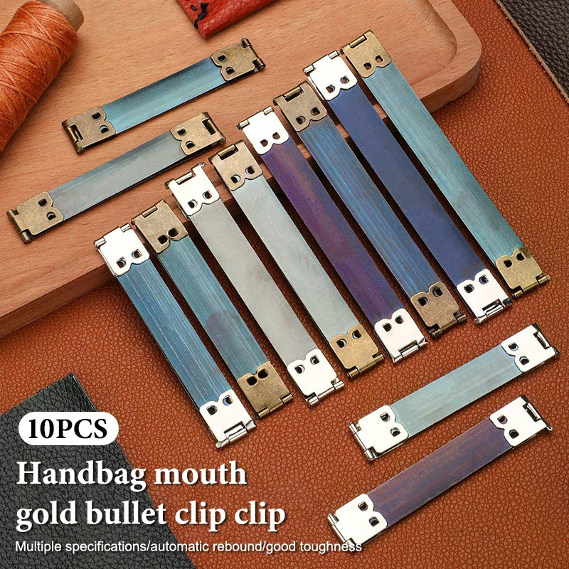 

10-piece Metal Internal Flex Purse Frame Lot Kiss Clasp Snap DIY Bag Accessories 8-12cm Metal Flex Purse Wallet Clip