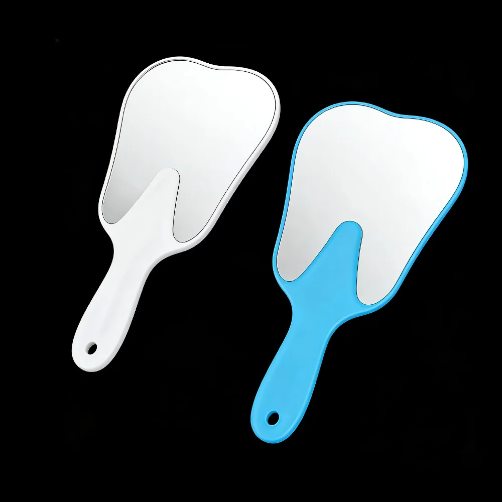 

Handheld Thickened Dental Inspection Mirror Tooth Shaped Durable Plastic Accessory for Oral and Beauty Applications