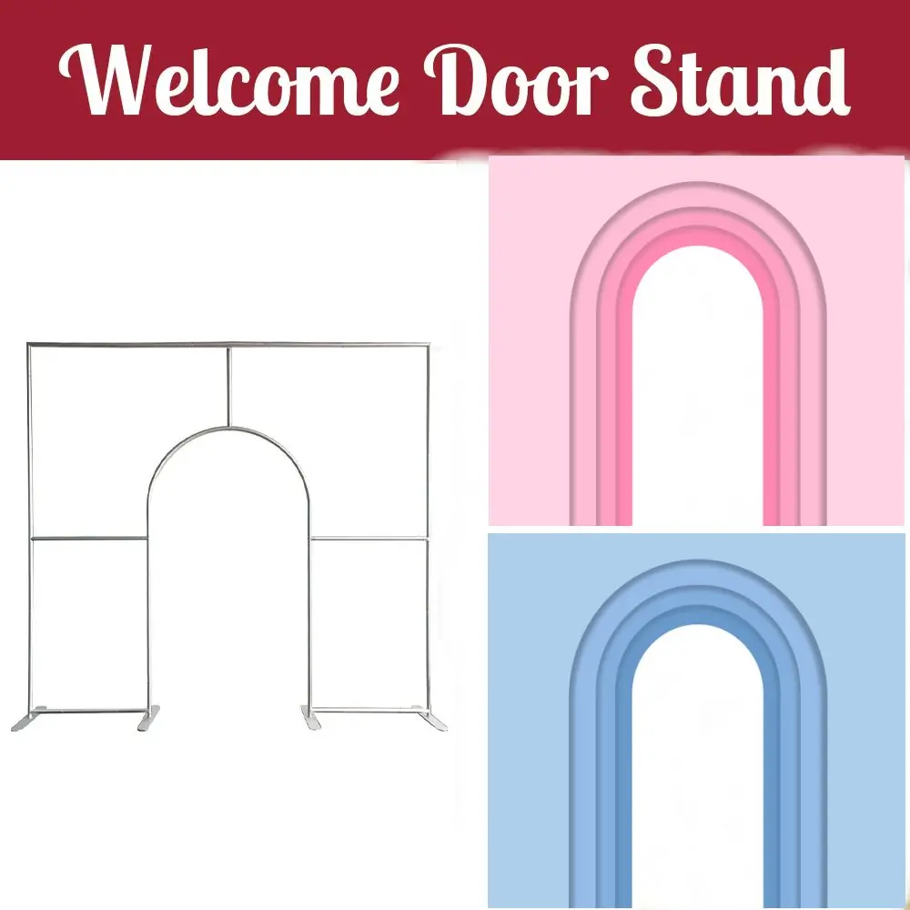 Custom Birthday Party Backdrop Decoration Welcome Arch Stand Open Door Rainbow Gradient Backdrop for Wedding Baby Shower 10x9ft