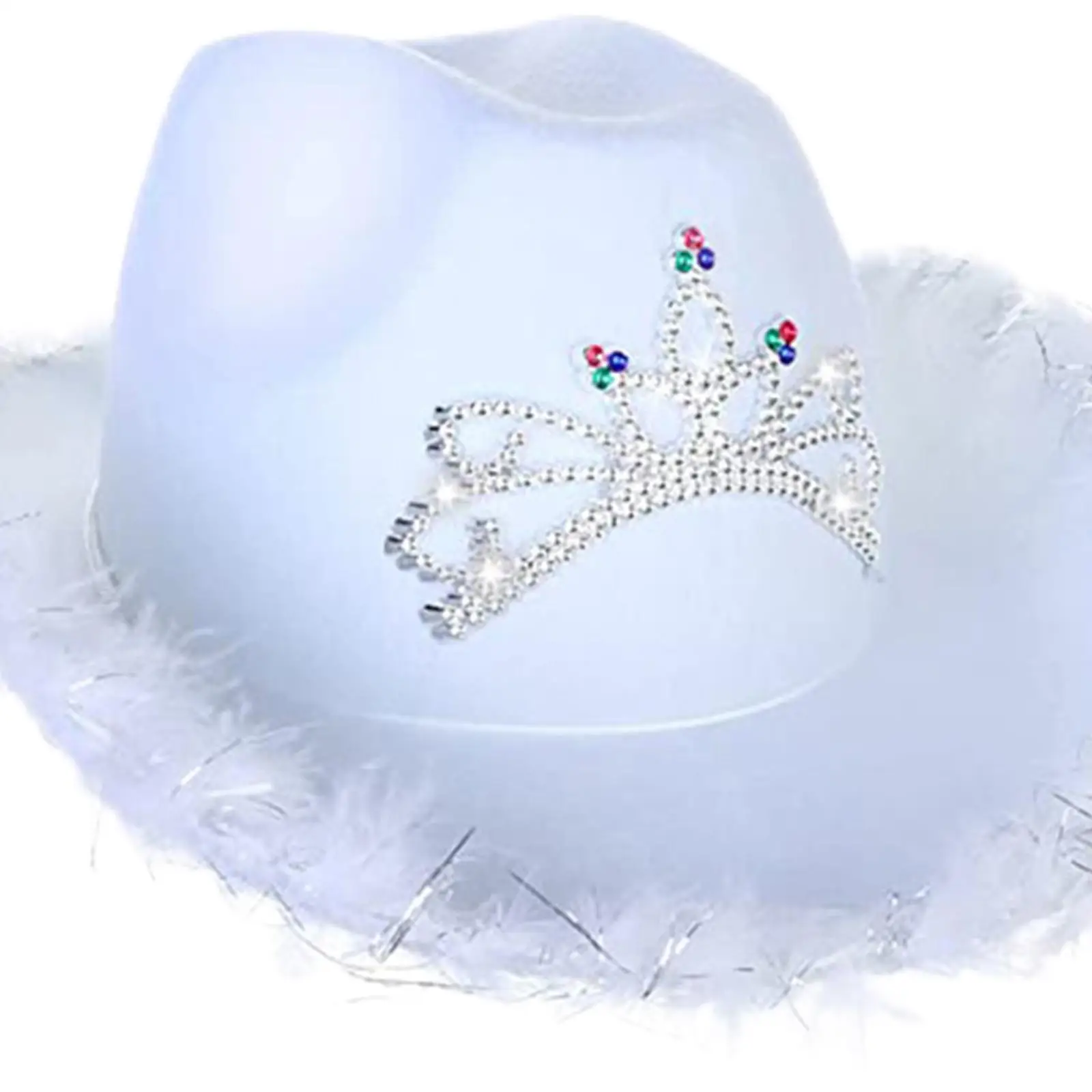 Western Cowboy Hat for Women Girls Teens with Bandana Feathers Costume Party Headwear