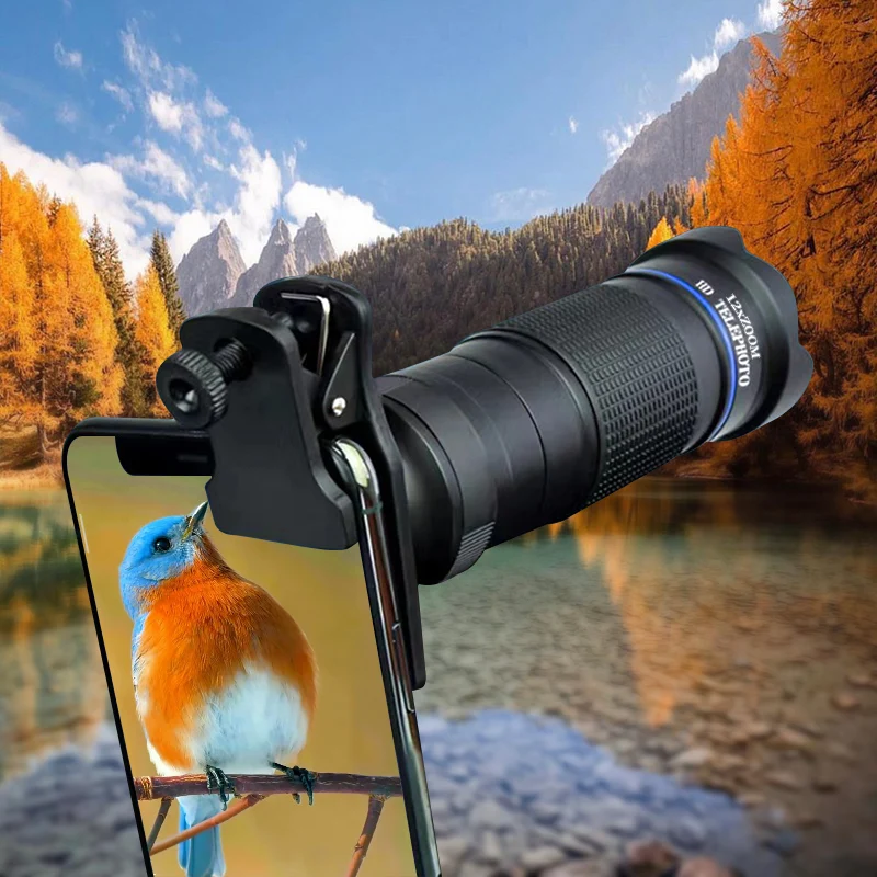 

12X Telephoto Lens Mobile Phone Monocular Telescope With Phone Clip Suit Most Smartphones For Watching Competition Photorgaph
