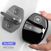 4Pcs Car Door Lock Buckle Protective Covers Zinc Alloy Cover For FIAT 500 Ducato Panda Grande Punto Tipo Abarth Pulse Strada 600