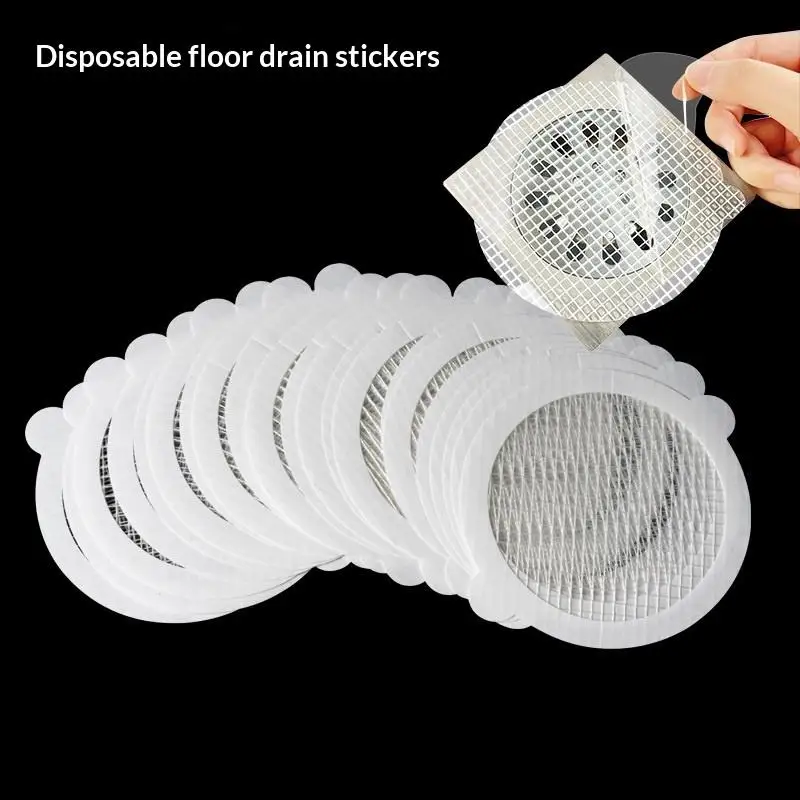 

New 10PCS Floor Drain Patch Disposable Anti-Clogging Filter Patch Bathroom Sewer Hair Catcher Kitchen & Bathroom Clogging Tools