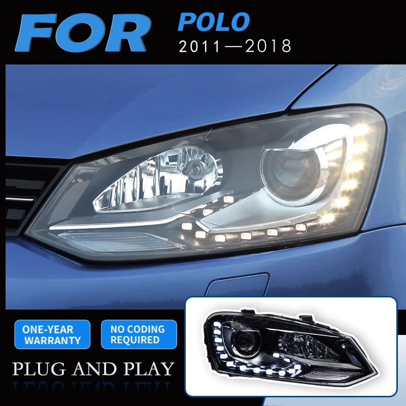 Car Styling Headlights for VW POLO LED Headlight 2011-2018 GTI Head Lamp DRL Signal Projector Lens Automotive Accessori