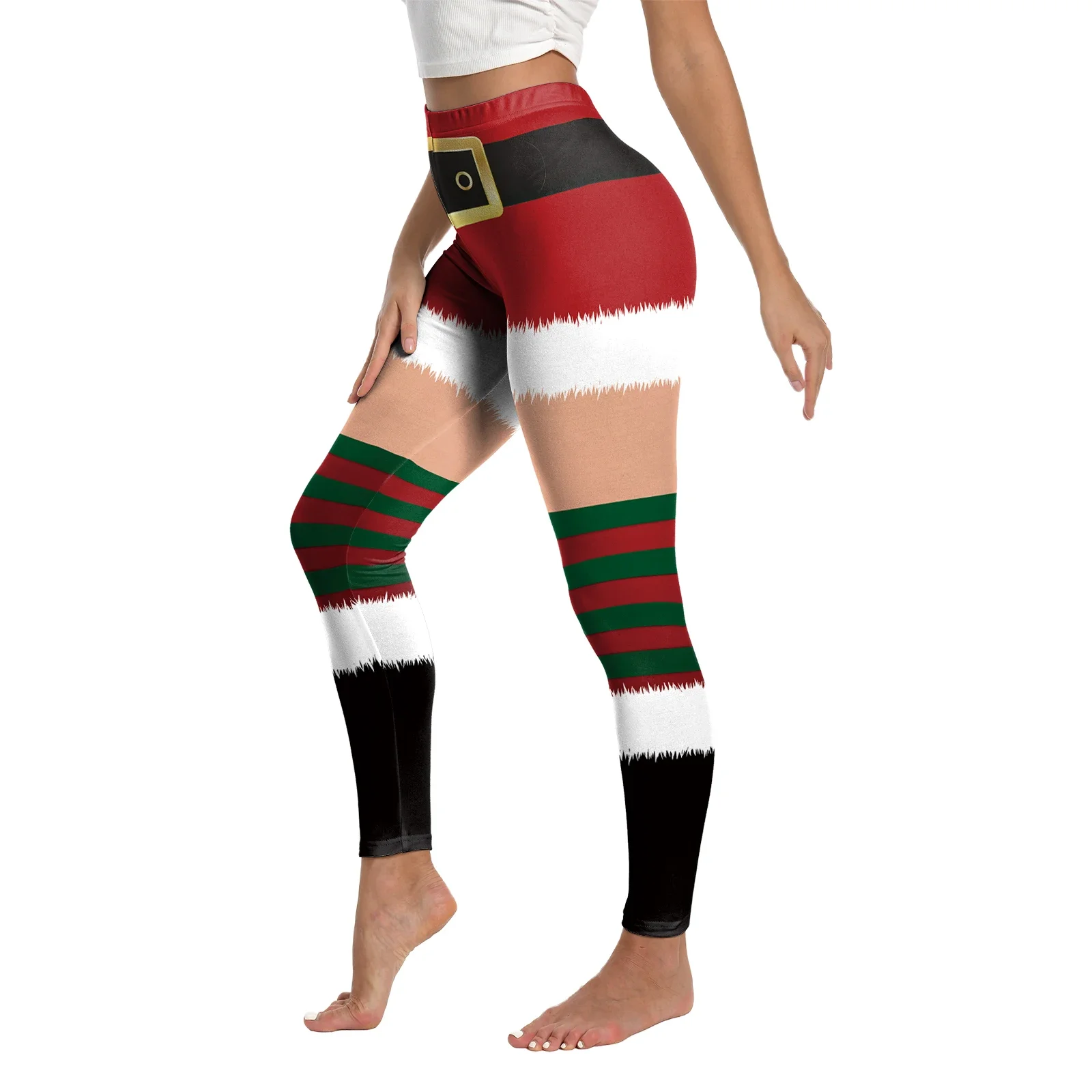 Leggings de noël pour femmes, pantalons de Yoga, d'entraînement, imprimés en 3d, Sexy, taille haute, slim, pantalon extensible de fête