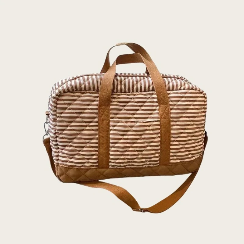 Mommy Bag Milk Bottle Diaper Storage Bag Mother and Baby Delivery  Hand-held Large Capacity Quilted Shoulder Bag