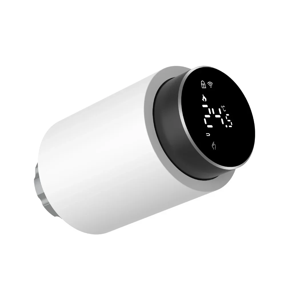 For Zigbee Hub Radiator Valve Smart Heating White Black Heating Thermostat Voice Assistant Compatible Mobile App Control