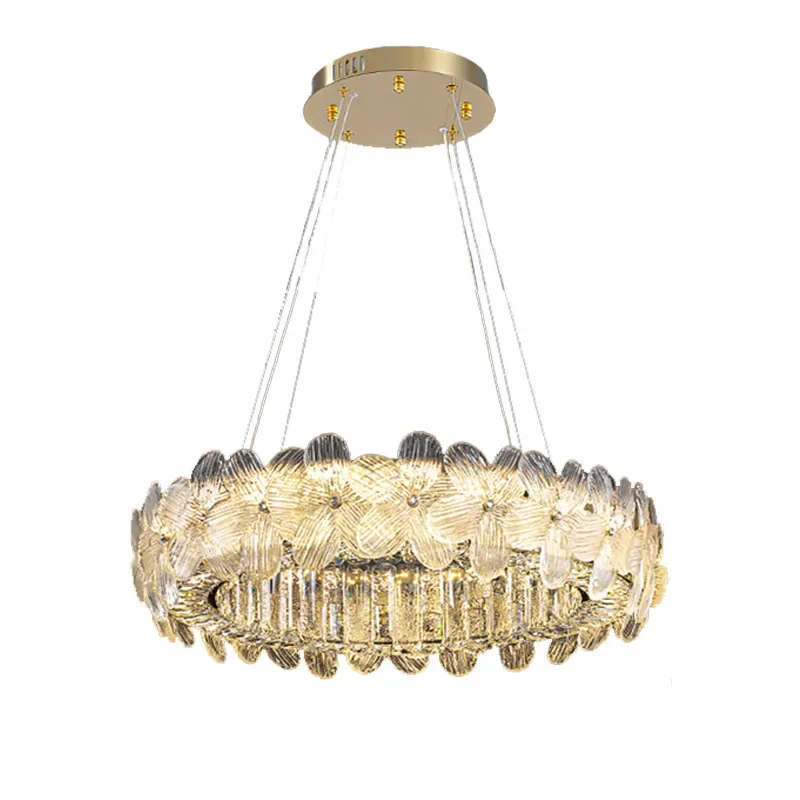 

Cream wind warm princess room glass chandelier light luxury French flower bedroom dining room living room bed