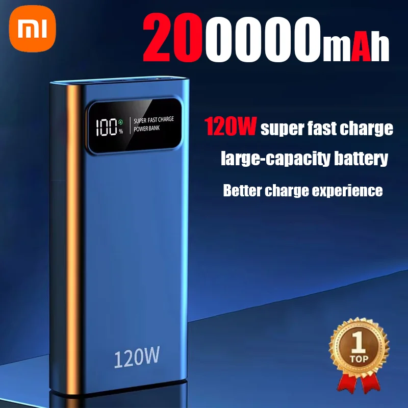 

Xiaomi 200000mAH 120W Power Bank Super Fast Charging Battery High Capacity Digital Display Power Bank For iphone Samsung Xiaomi