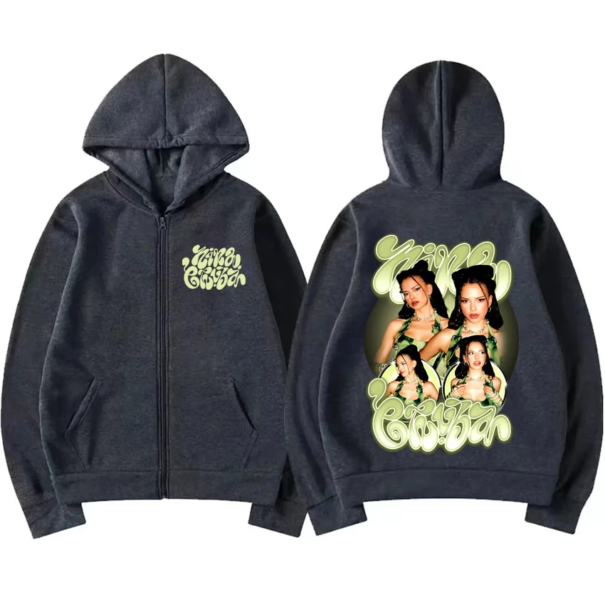 Nina Chuba Classic graphics Zipper Hoodie Coat 2025 new Vintage Style Men Women streetwear Oversized Unisex Fleece Zip-up Jacket