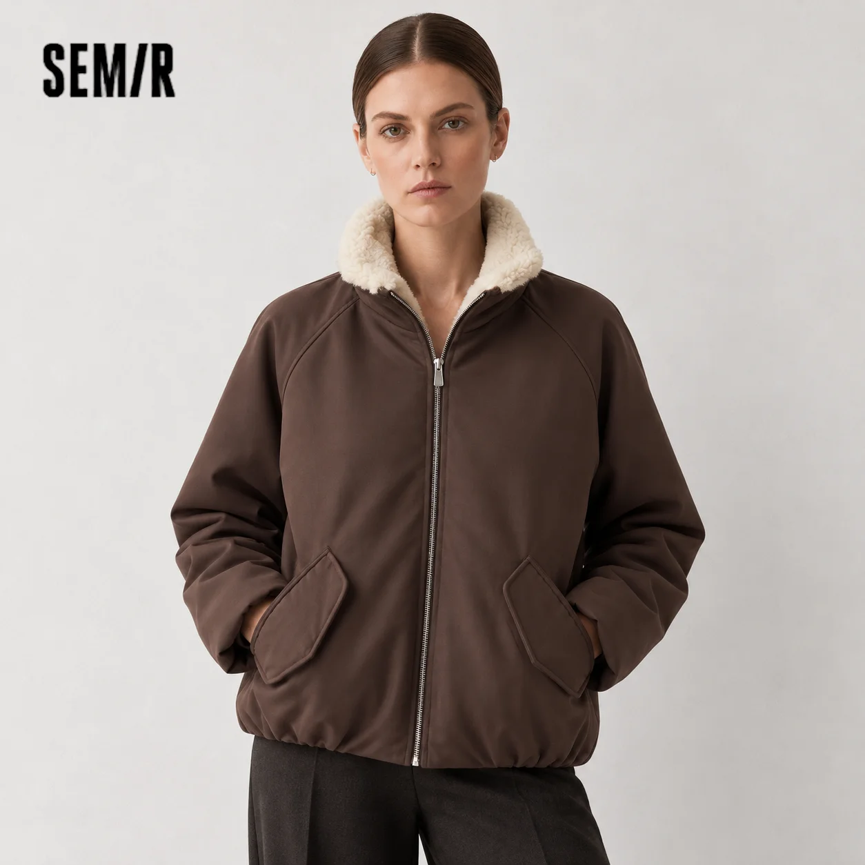 Semir Women Padded Jacket Thermal Warmth Waterproof Windproof Stain Resistant Oversized Fit Mid Length 2026 Winter