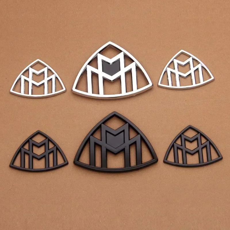 ABS Chrome Glossy Black Car Emblem for Mercedes Benz Maybach S400 S500 S600 - C-Pillar Side Rear Triangle Trunk Badge Logo Stick