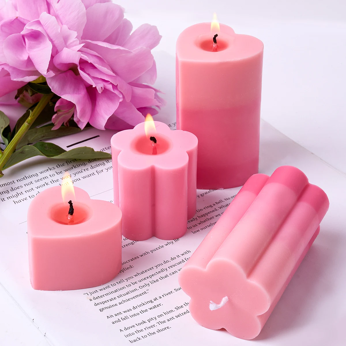 3D Love Flower Candle Silicone - Soap Making Home 评论和价格