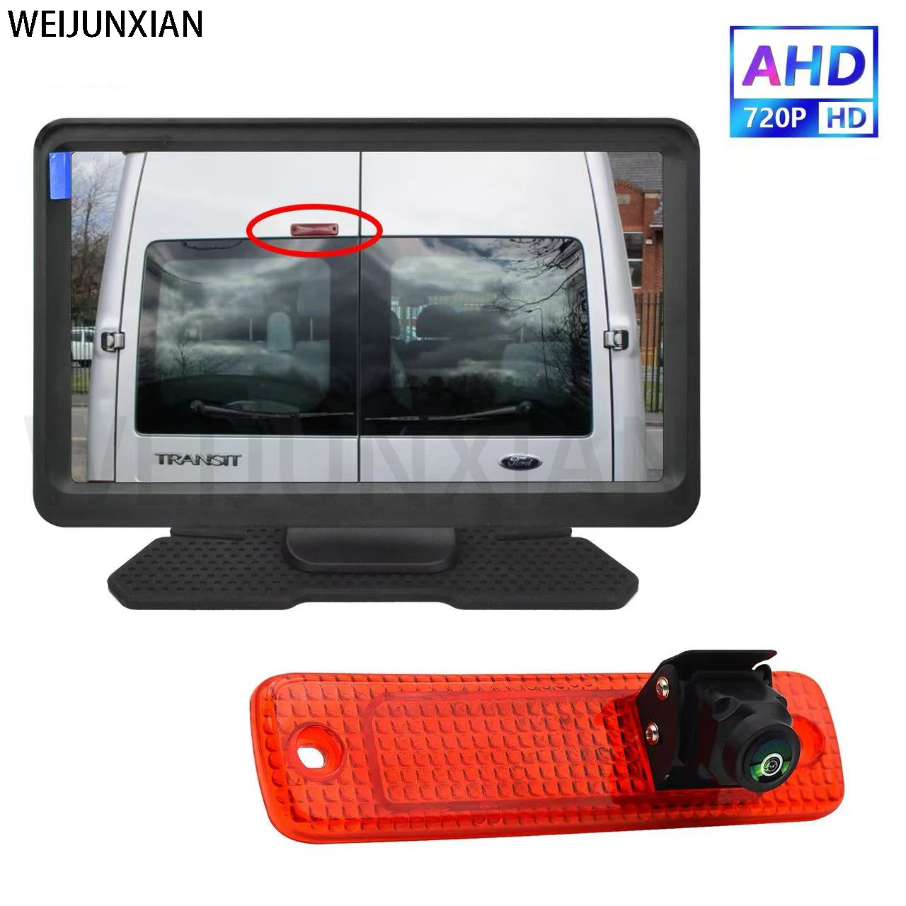 

AHD 720PCar Brake Light Waterproof Backup Rear View Camera For Ford Transit MK7 2006-2013 Truck Van +7-inch monitor kit