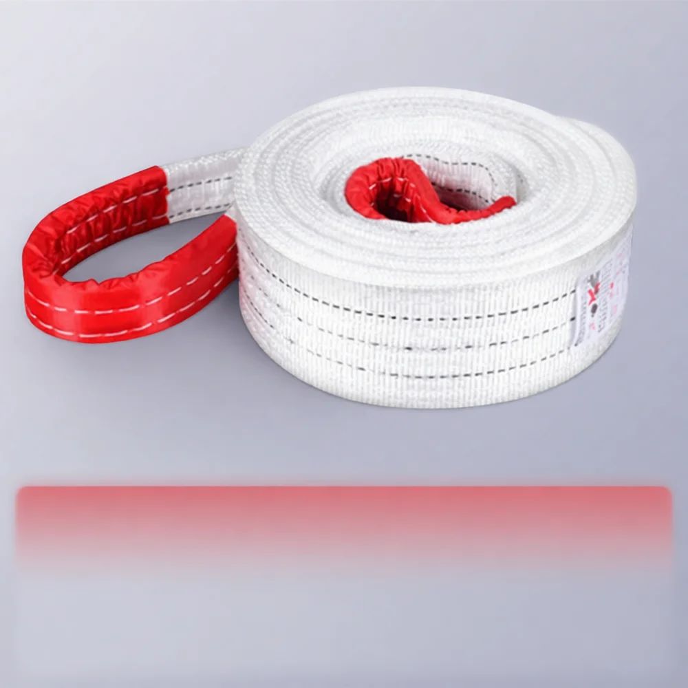 Durable Polyester Flat Lifting Sling Industrial Webbing Strap Crane Rigging Belt For Factory Workshop Heavy Cargo Handling