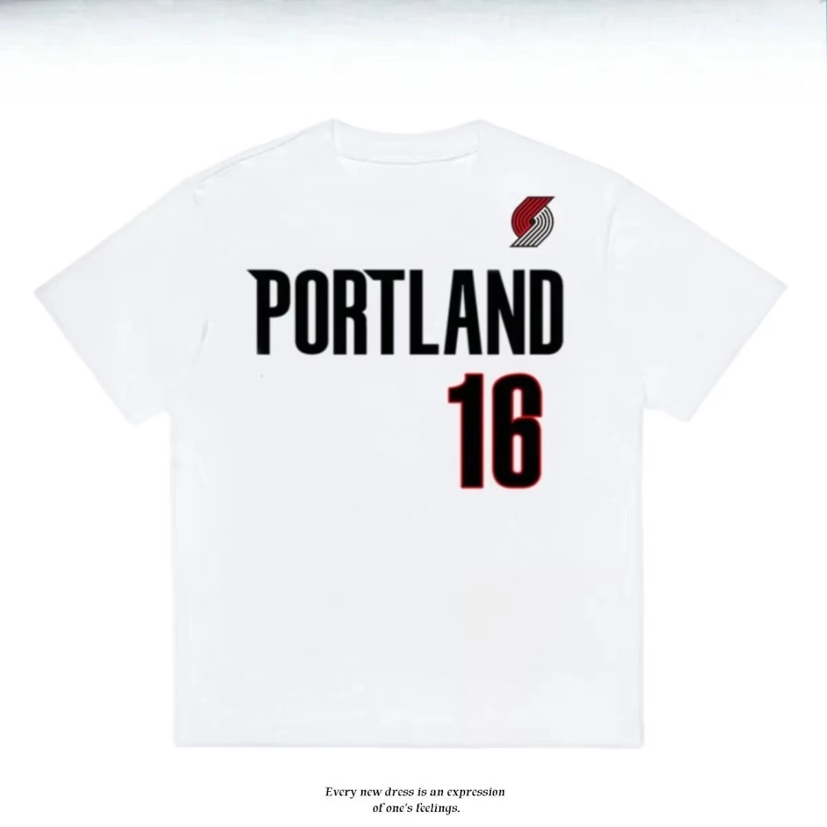 Portland Yang Hansen Short-sleeved T-shirt American Basketball Sports Casual Top Cotton Half-sleeved Men's and Women's Trend Tee