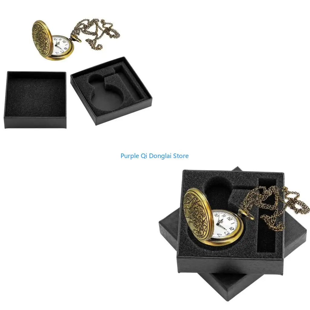 L21E Classical Pocket Watch Holder Watch Displaying Box for Various Size Pocket Watch