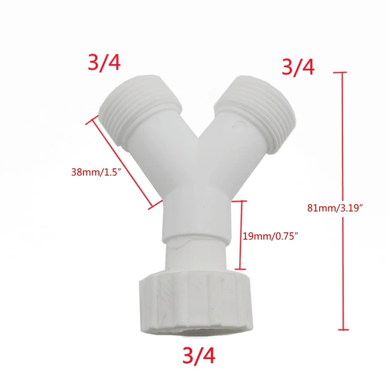 Comodo connettore a 3 vie Connettore splitter portatile a forma Y da 3/4'' Connettore per tubo flessibile Connettore a Y per