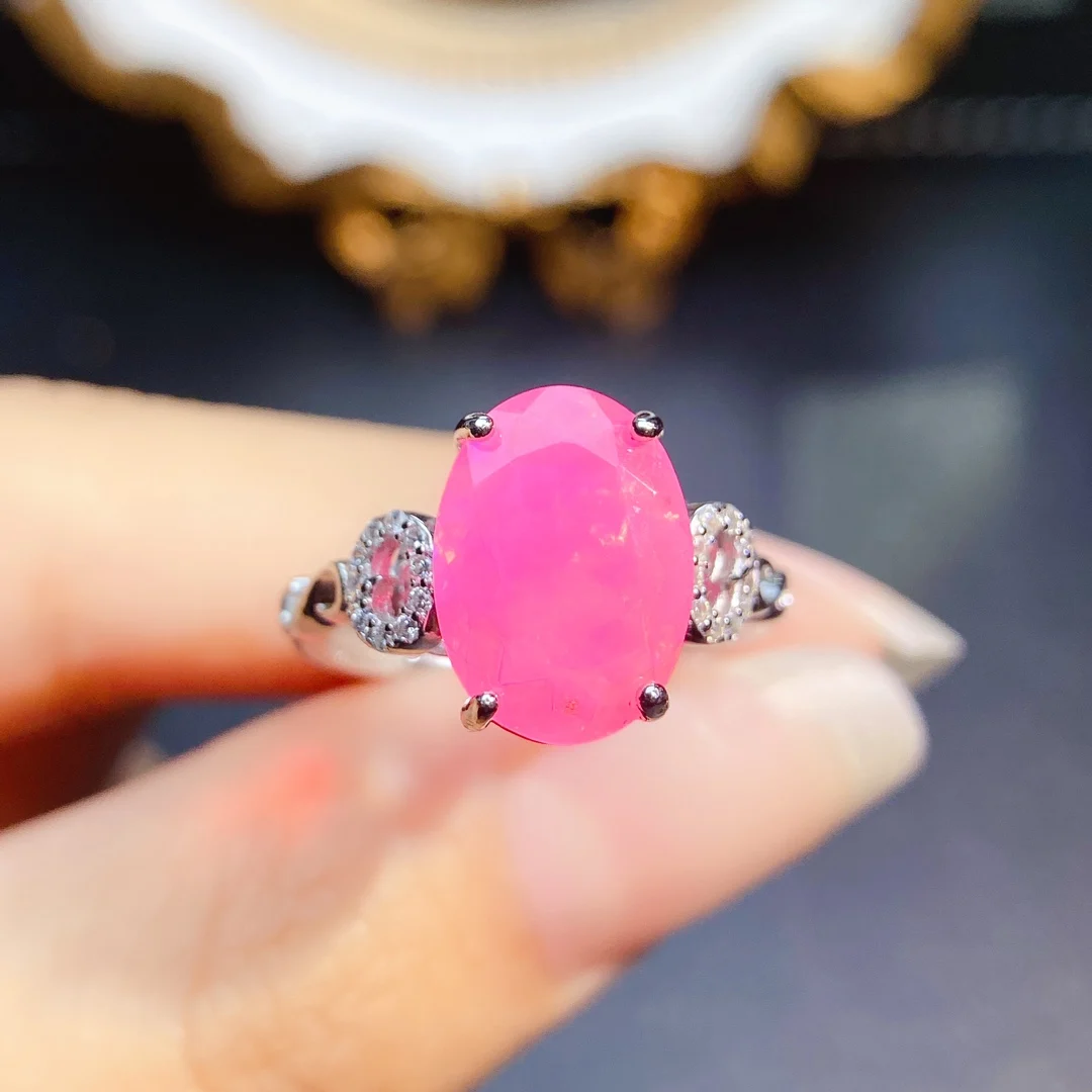 Vintage Opal Engagement Rings Natural Pink Opal Rings 925 Silver Wedding Bridal Ring October Birthstone For Women Promise Gift