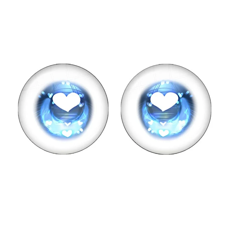 10pcs/Set 12mm-30mm Cute Pattern Blythe Doll Eyes Chips Suitable Glass Cabochons Toys Parts DIY Doll Accessoriesm 6