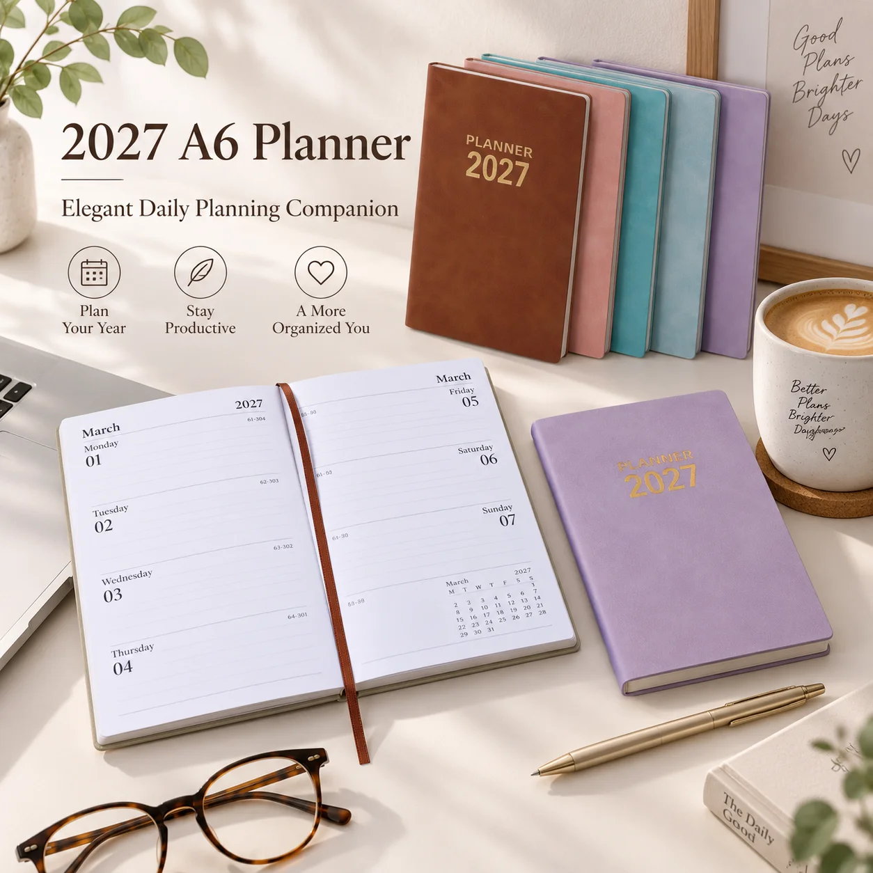 1pc 2027 A6 Weekly Planner, PU - Home Office 365 recension och pris