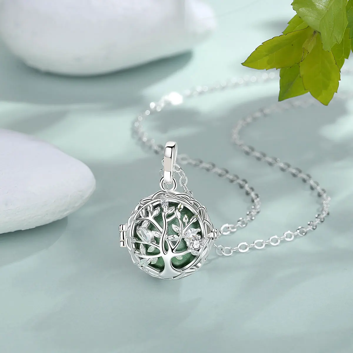 Eudora Collier Bola de Grossesse Necklace 18MM Ball Tree of Life Angel Caller Musical Bell Pendant DIY Jewelry for Pregnant Wome