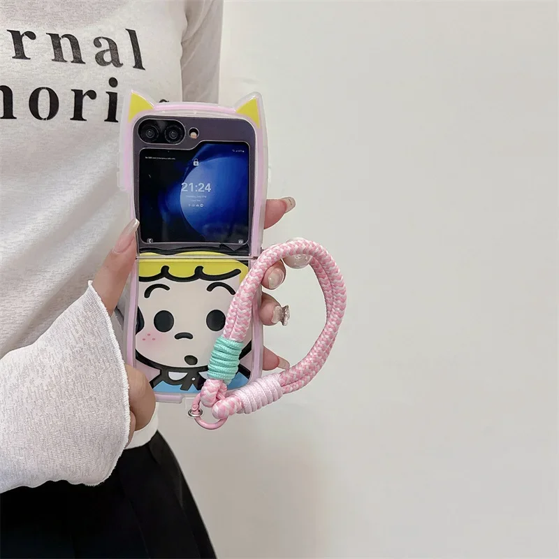 Cute Boy Girl Phone Case for Samsung Galaxy Z Flip 6 5 4 3 Protective Back Cover for ZFlip4 ZFlip5 ZFlip6 Case