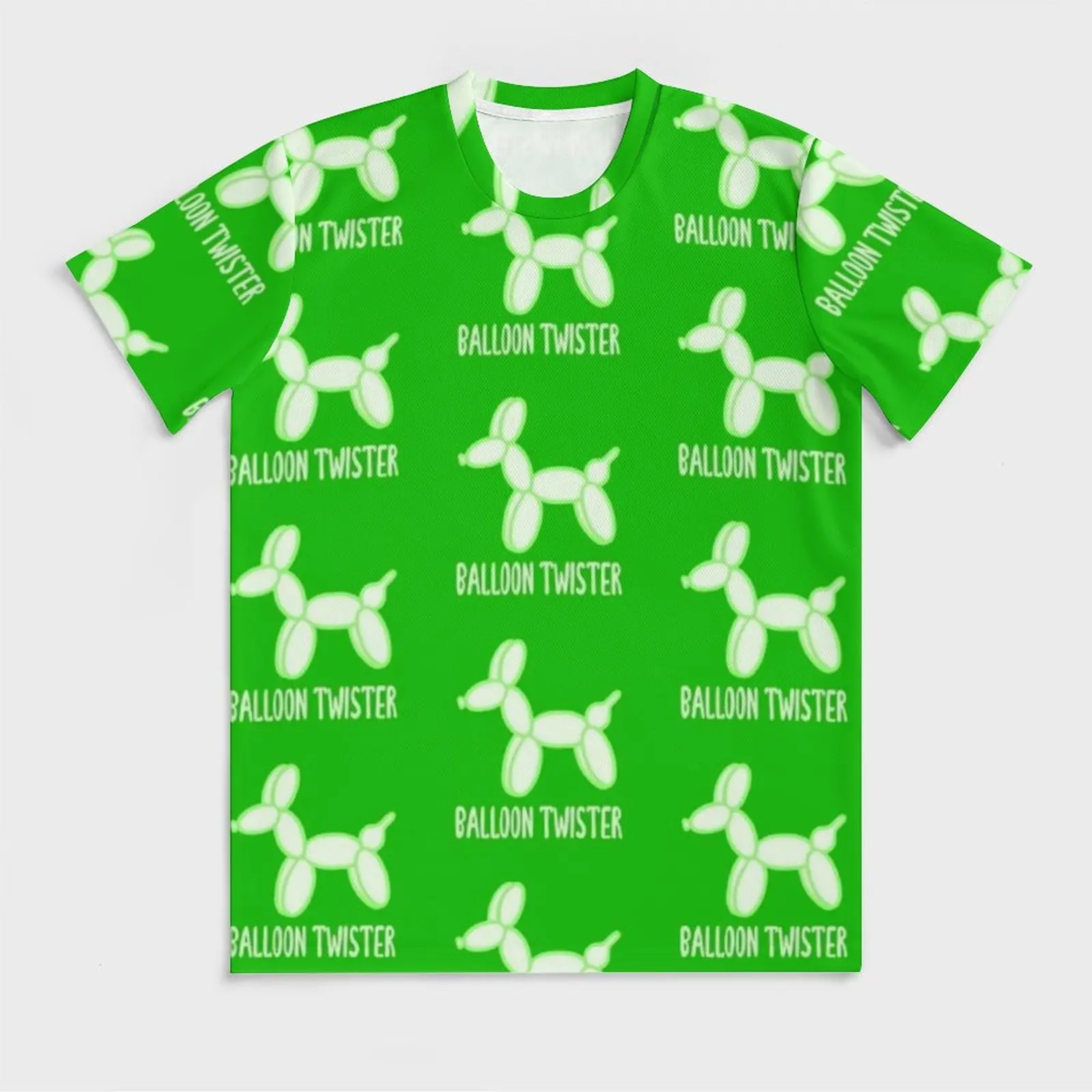 Balloon Twister Green T-Shirt Cute Dogs Print Awesome T-Shirts Retro Tshirt Mens Design Tees Large Size