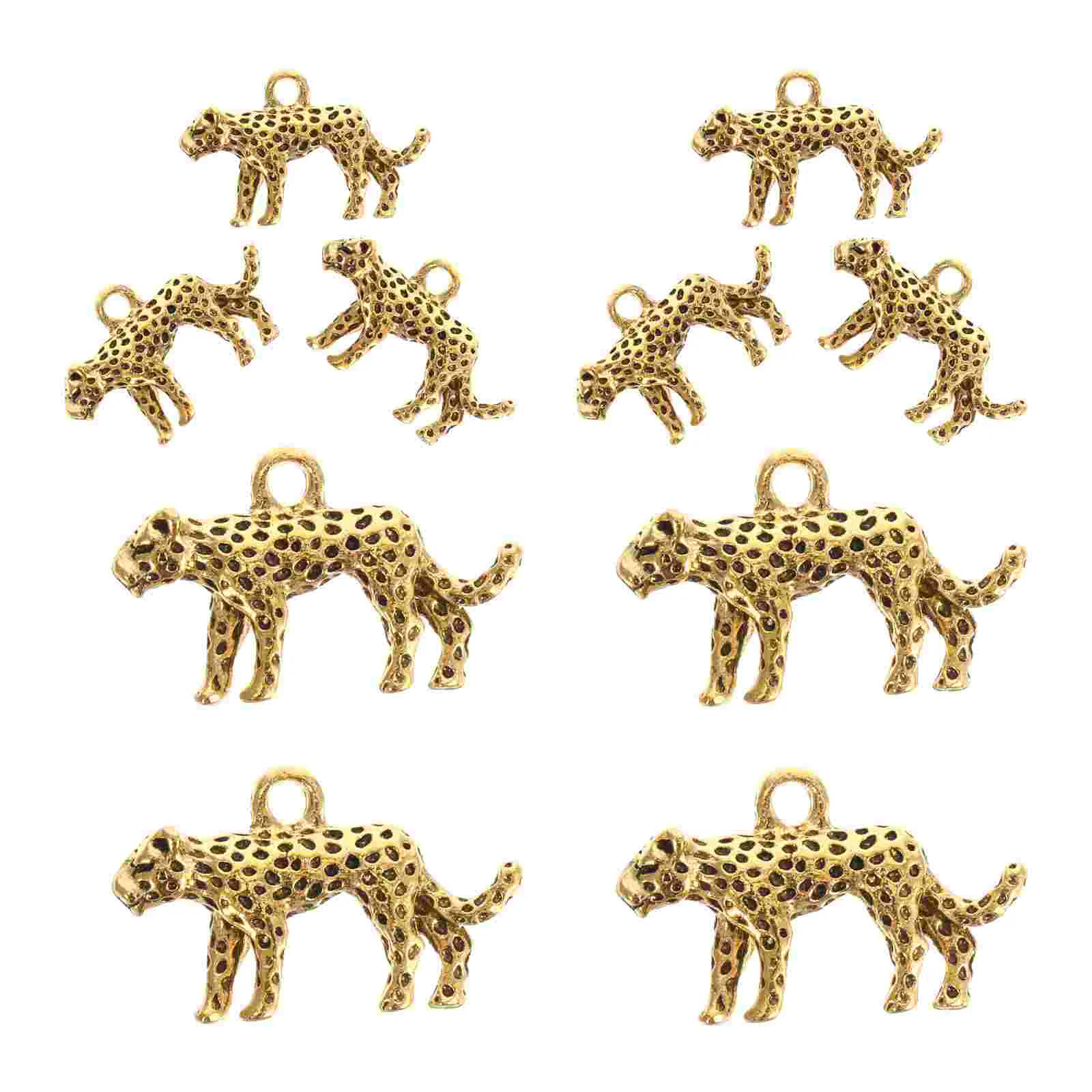 

10pcs Decorative Leopard Pendants Necklace Pendants Alloy Necklace Charms Jewelry Diy Accessory Leopard Charms Leopard Necklace