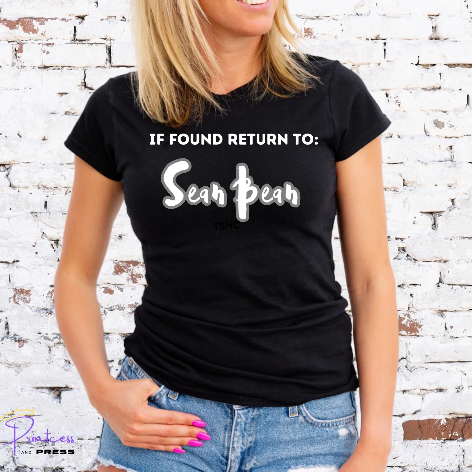 IF FOUND RETURN TO SEAN BEAN T-SHIRT, SHARPES, Unisex/Lady Fit