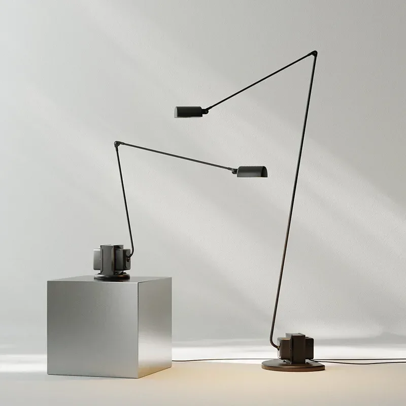 Italian Design Replica Black Floor Lamp for Living Room Bedroom Office Decor Simple Reading Standing Lamp