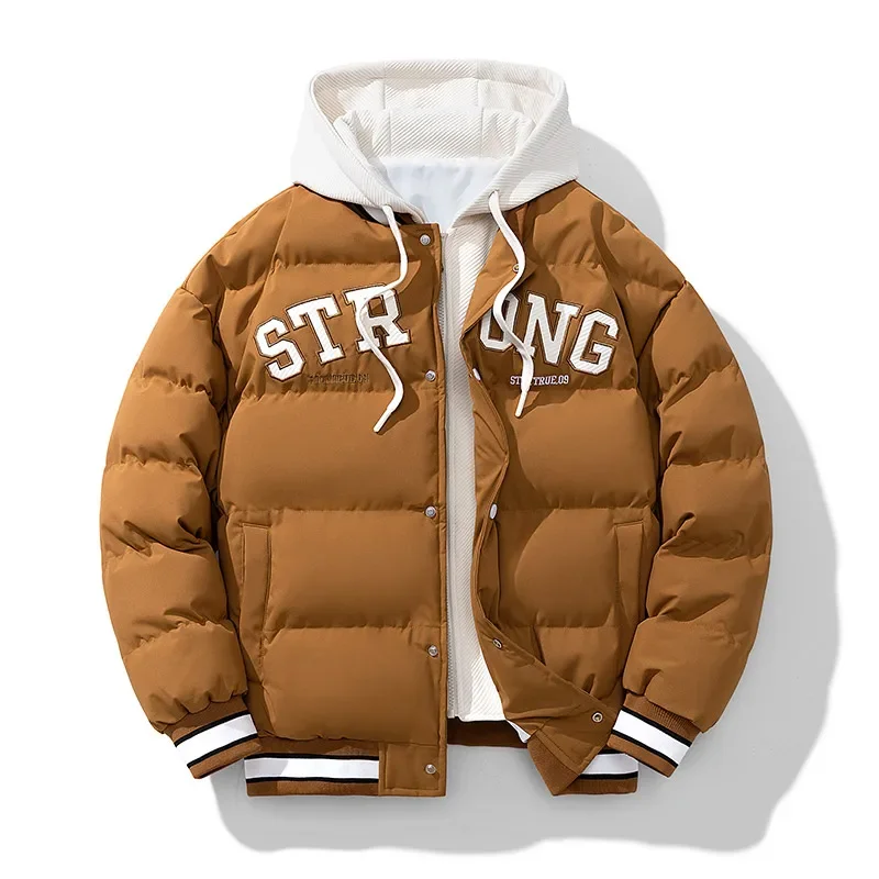 

Men's Puffer Jacket Harajuku Hip Hop Hooded Coat Colorful Korean Men Women Winter Parka Men's Winter Jacket Coat Oversize Parka