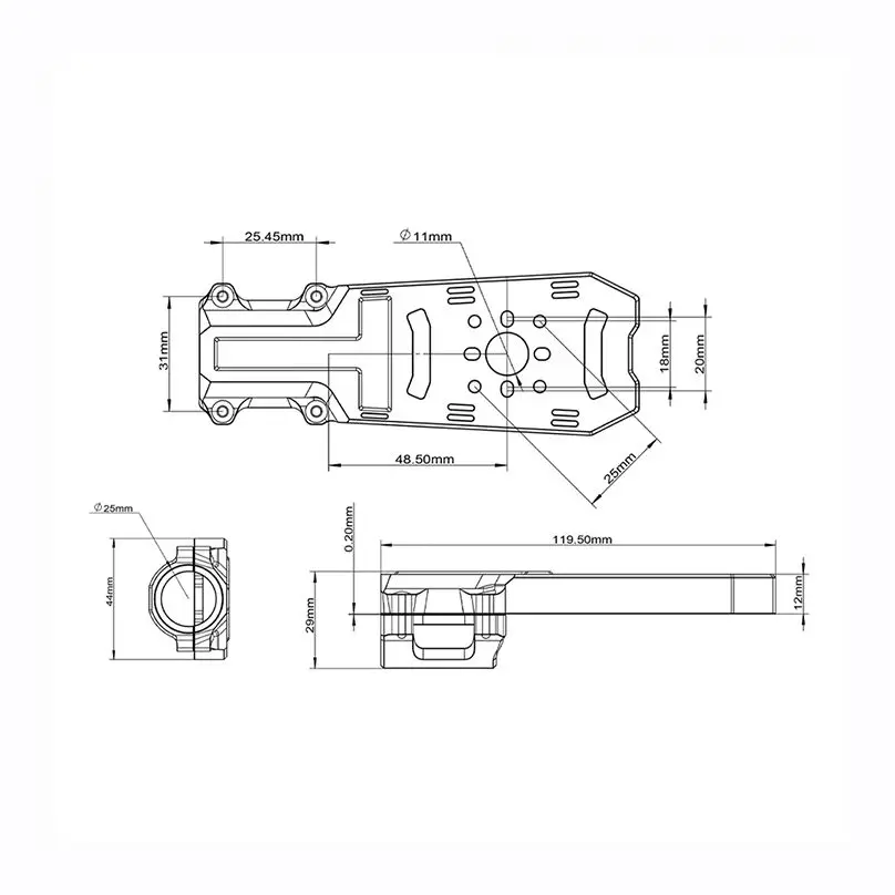 Tarot-rc 18mm / 20mm / 25mm montagem de motor metal liga de magnésio LIGHTWEIGHT quadro dobrável tl68b51 para motor quadricóptero drone