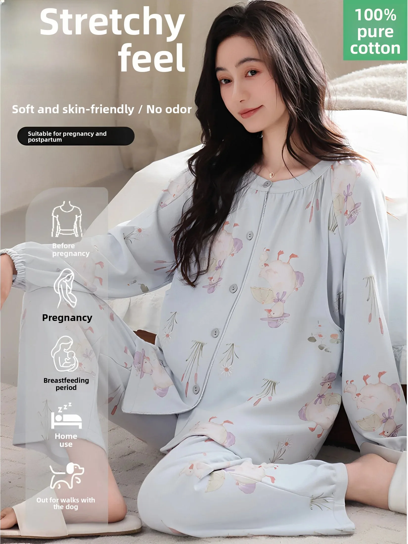 ensemble-de-vetements-de-nuit-pour-femmes-enceintes-langsha-en-pur-coton-a-manches-longues-col-rond-avec-coussinets-pour-la-poitrine-ideal-pour-l’automne-et-le-printemps-cardigan-ouvert-doux-et-confortable