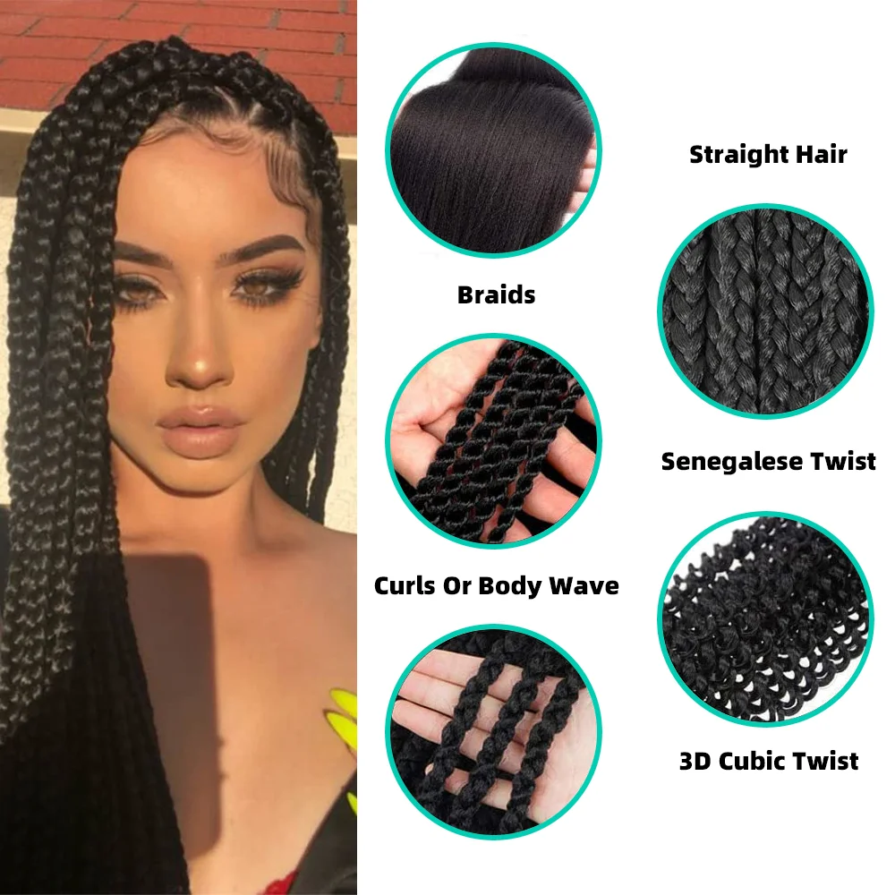 Ombre sintetis 24 inci Glitter Jumbo kepang ekstensi pelangi berwarna rambut kepang untuk wanita grosir gaya rambut DIY hitam