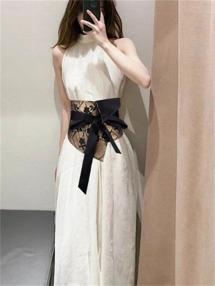 اكسسوارات خمر السيدات حزام الخصر ختم العرقية نمط القوس حزام الخصر الراقية الإحساس قميص أبلى مثلث وشاح #5