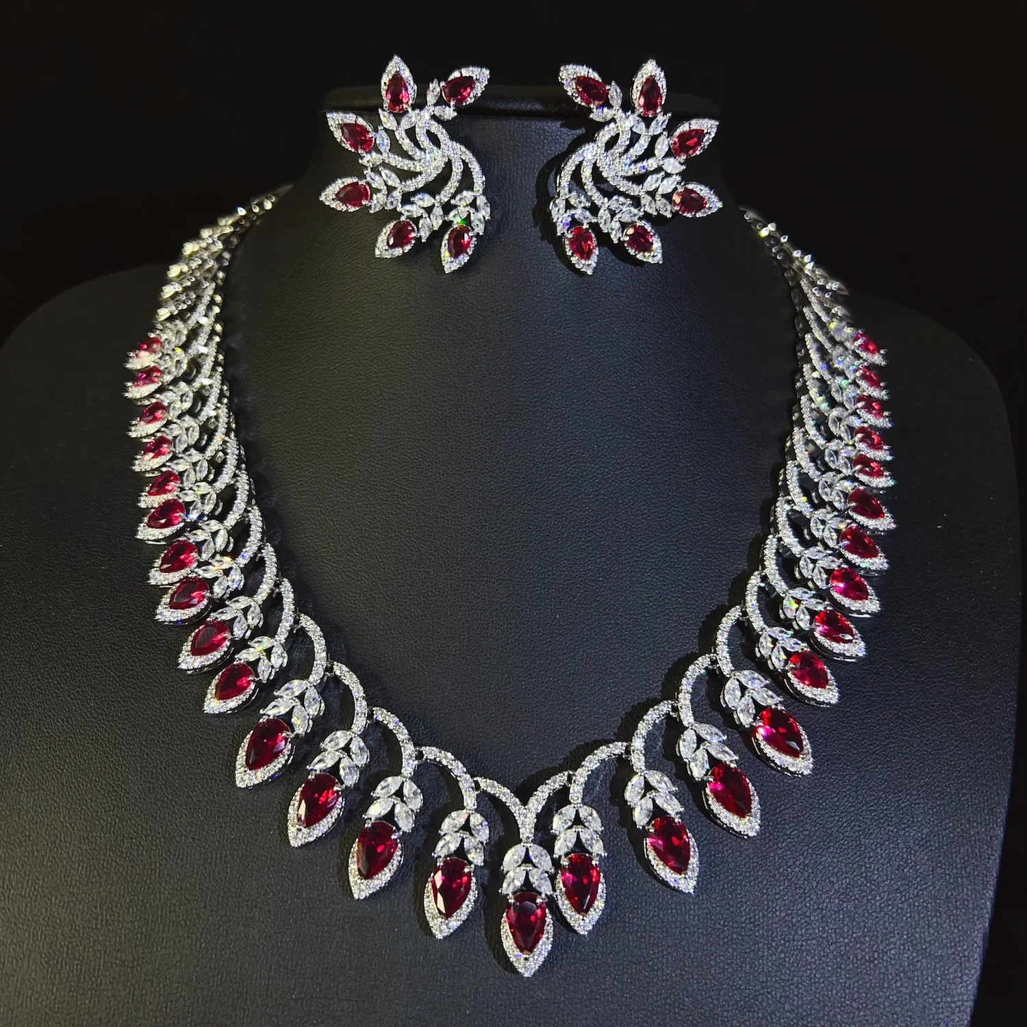 Light Luxury European and American Style Purple Suit Women's Necklace Earrings Jewelry Holiday Bride Wedding Daily Gift M-1025