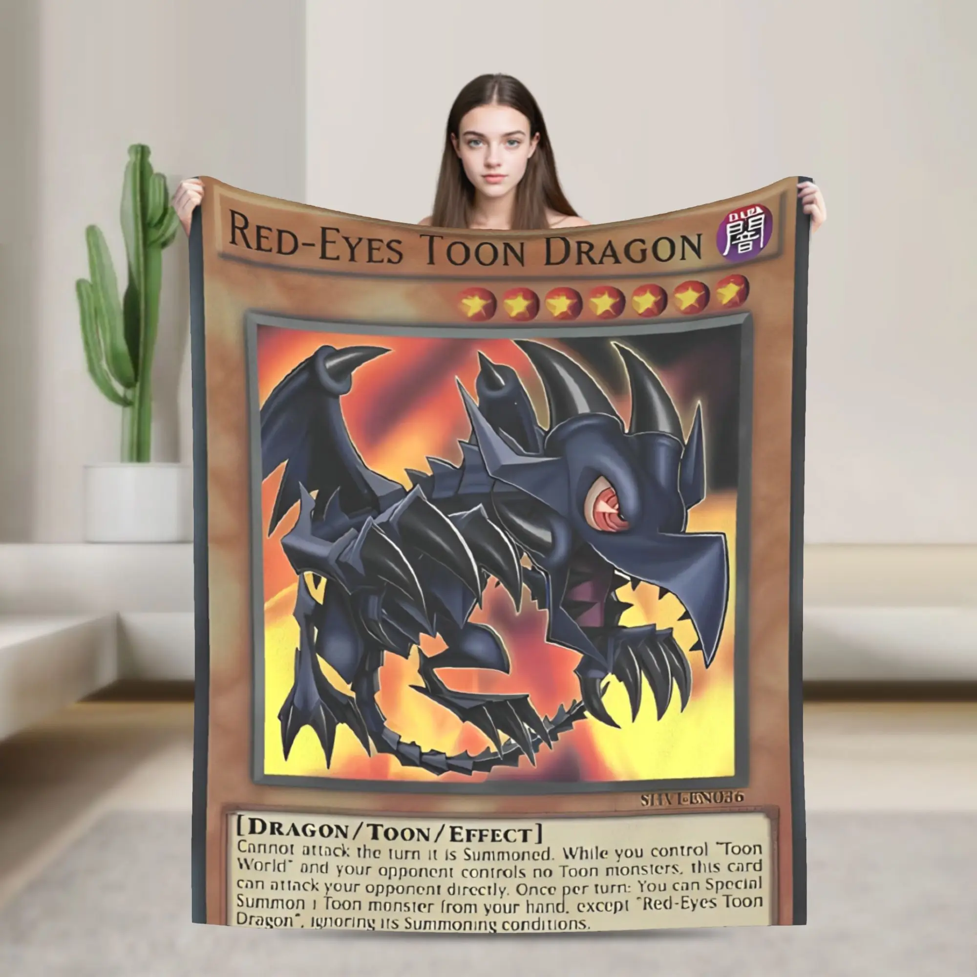 Yu Gi Oh Card Red Eyes Toon Dragon Blanket  Flannel Funny Warm Throw Blanket for Bedspread All Season
