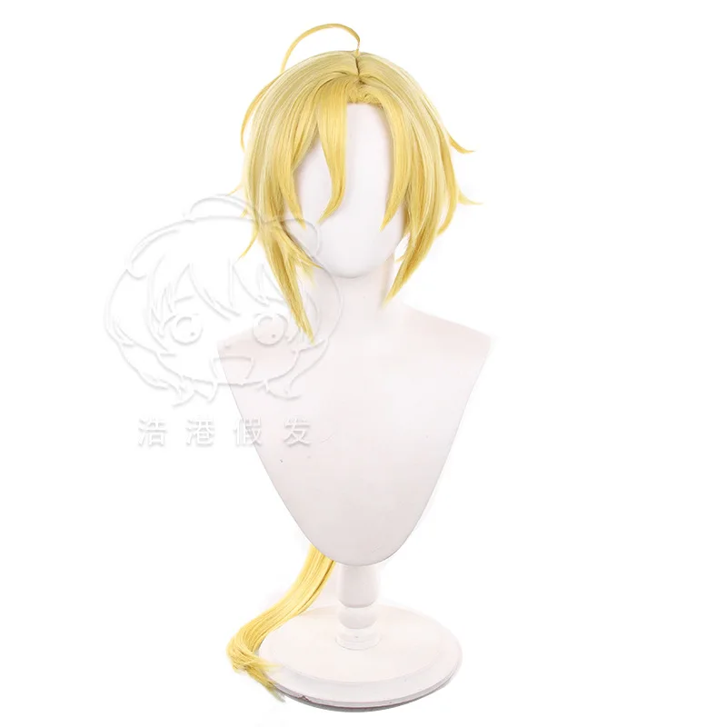 Hugo Vlad Cosplay Wigs Game Zenless Zone Zero Dress Up Wigs Unisex Yellow Long Straight Hair Halloween Party Costume Accessories