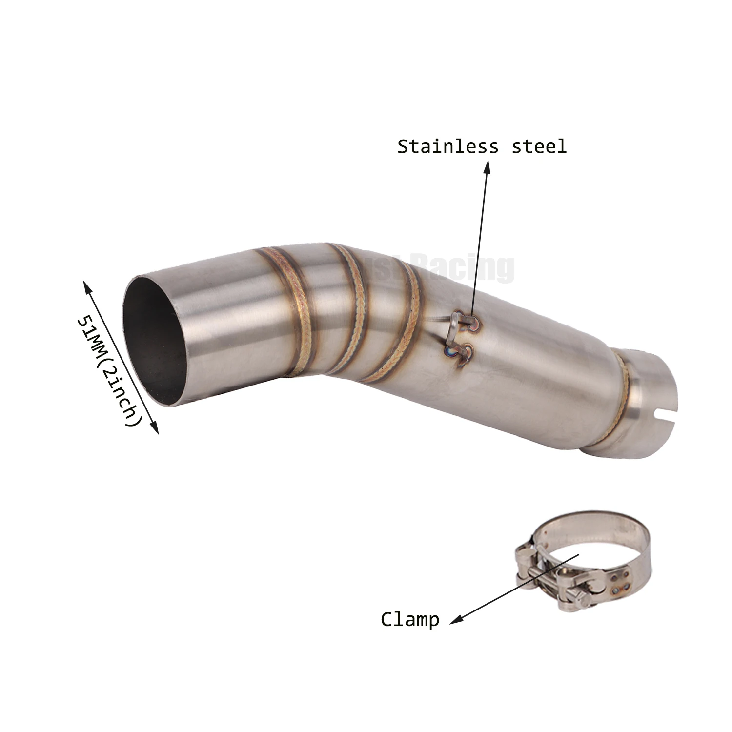 51MM Exhaust Slip on Muffler Pipe For Honda CBR500R CB500X F CB400 2013-2015 view 4