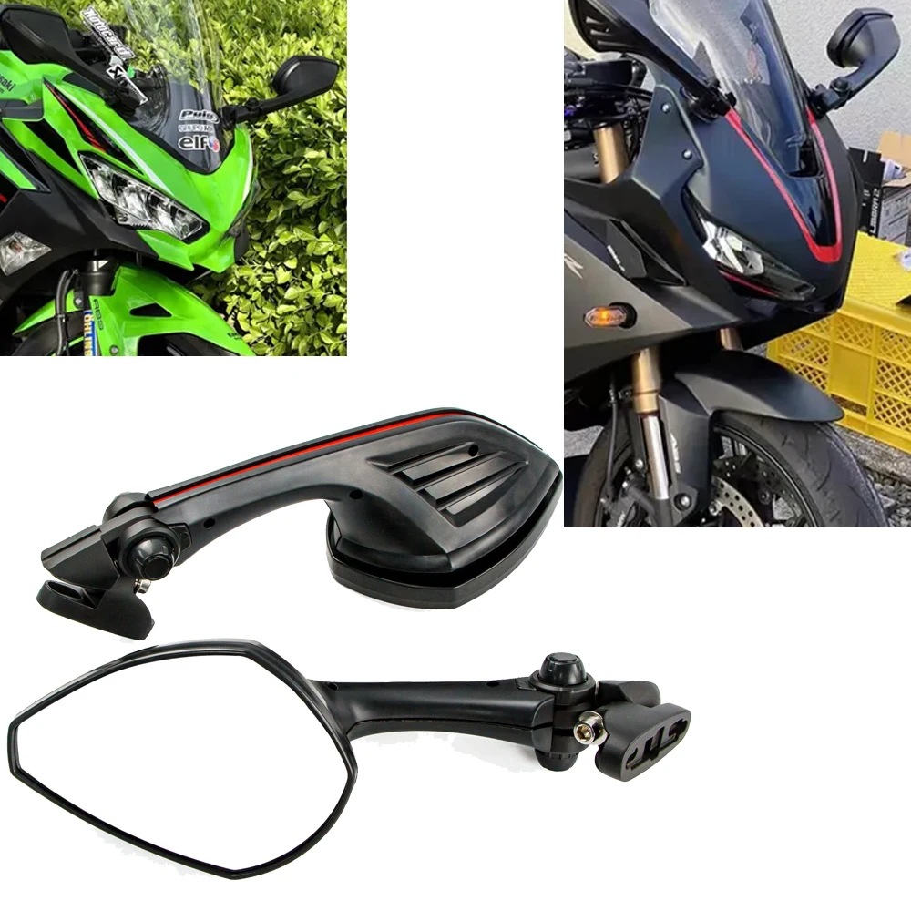 

Universal Motorcycle Cowling Mirror Adjustable Rear View Mirrors For Honda Suzuki Kawasaki CBR650R Ninja 400/650 GSXR250