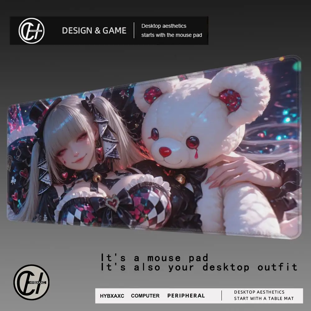 

Gothic Anime Girl Lager Mouse Pad Computer Deskmat Cool PC Gamer Accessories Kawaii Office Keyboard Expansion Pads HYBXAXC