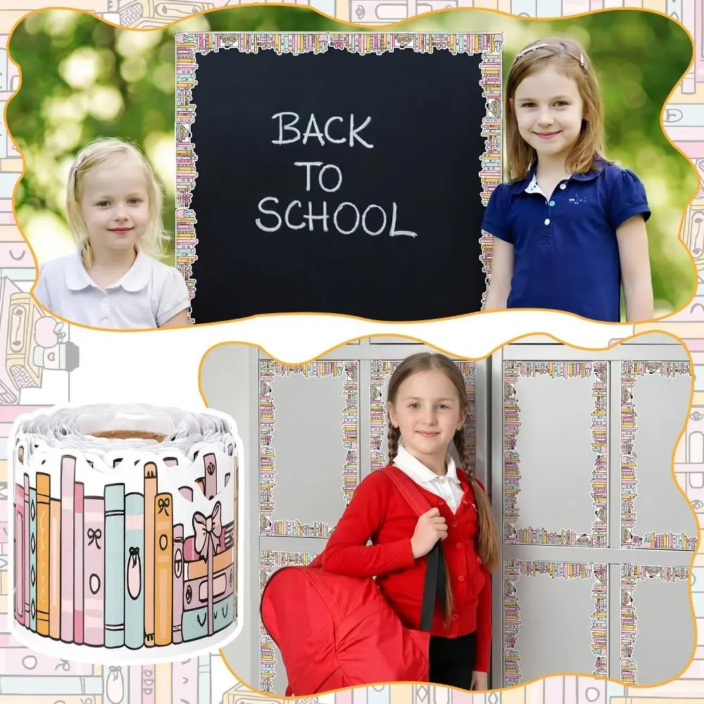 Self Adhesive Bulletin Board Border Sticker Cartoon Pattern 10m/roll Wall Decor Trim Cuttable Roll Design Decorative Border Roll