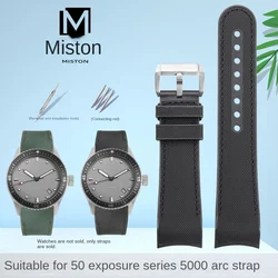 23mm curved end FKM bracelet For Blancpain strap Fifty Fathoms 5000 watch band chain men's replace soft VITON fluororubber strap