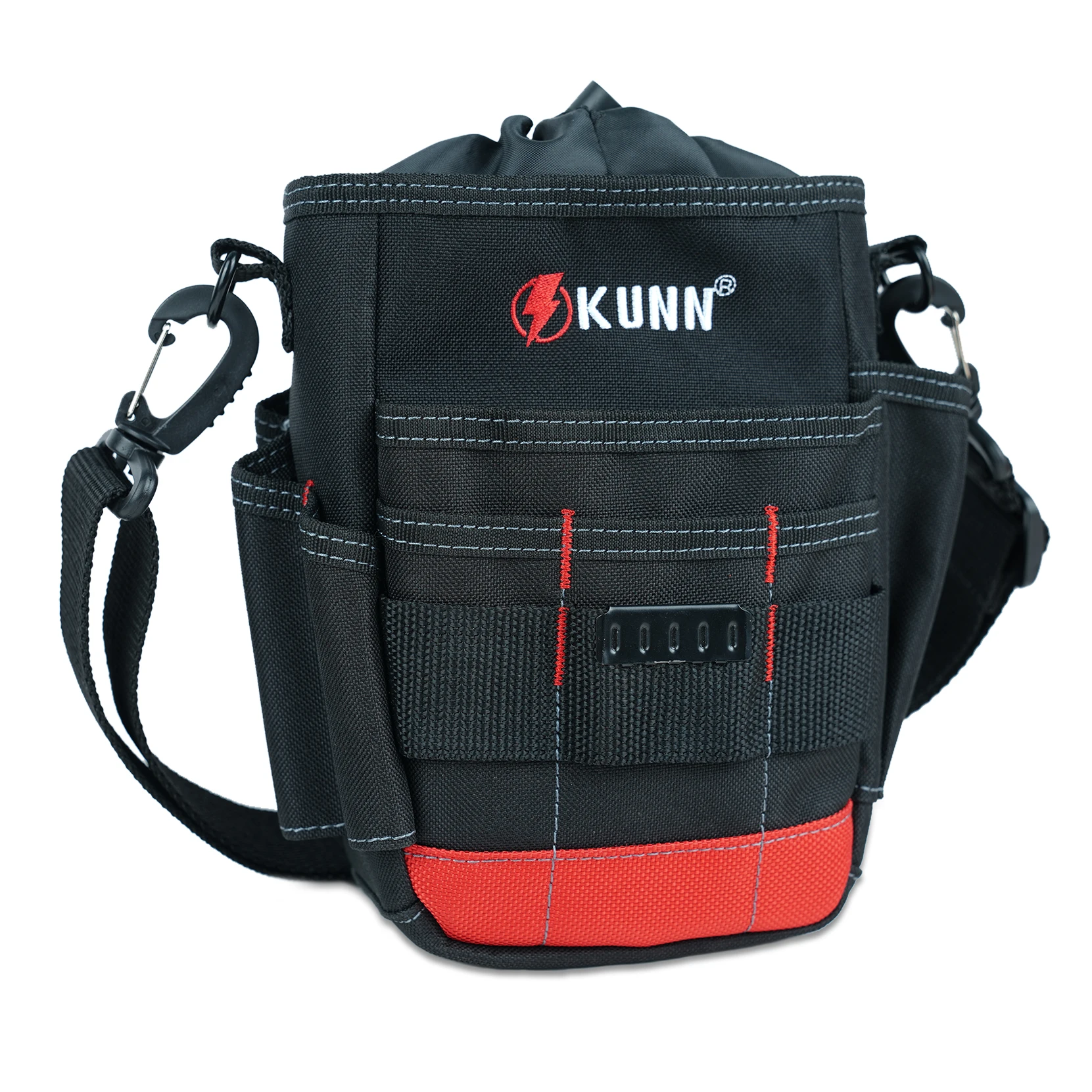 KUNN Small Electrician Tool Pouch Utility Ziptop Tool Belt Bag,Compact Top Drawstring Closure Tool Pouches with Adjustable Shoul