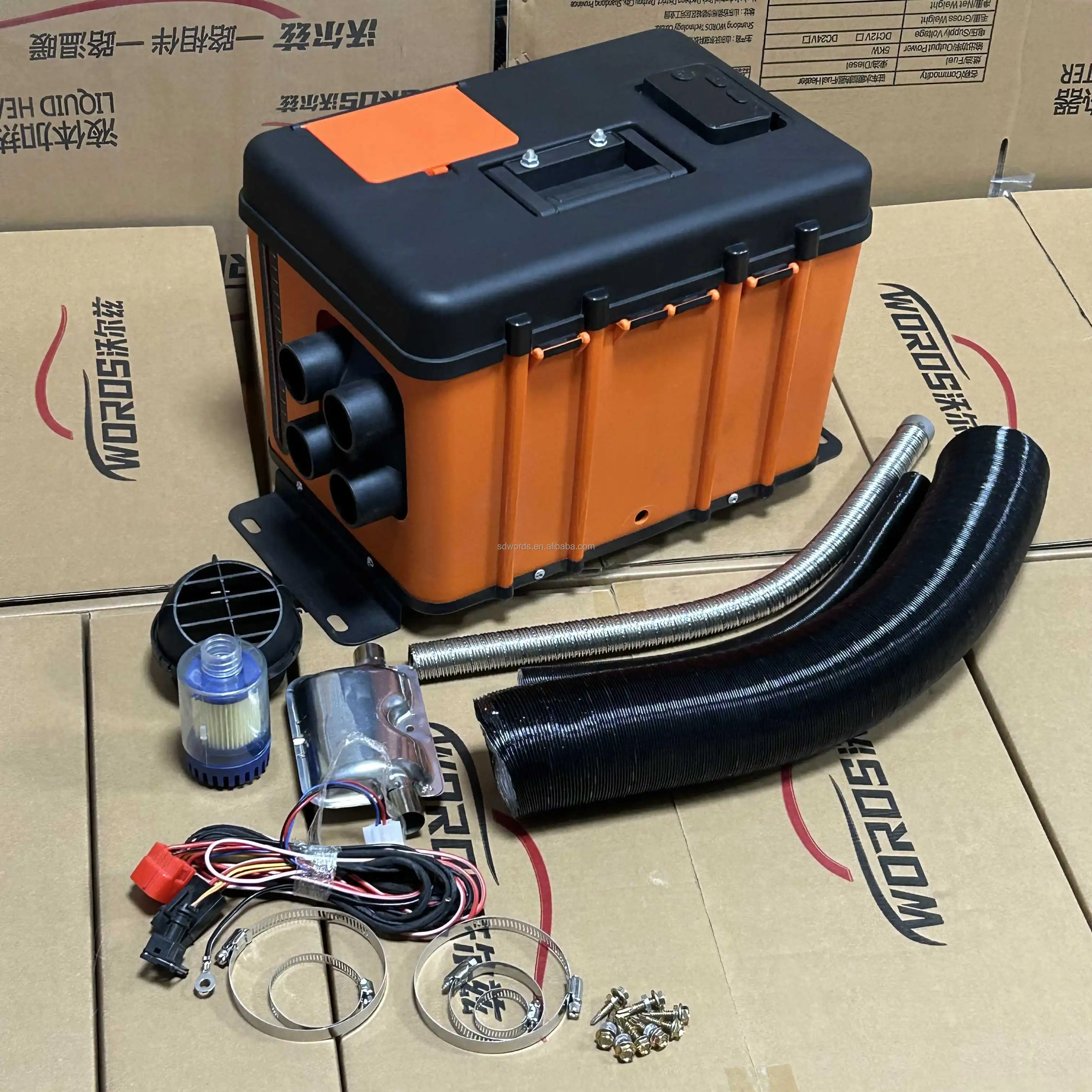 طقم سخان سيارة RV الكل في واحد 12 فولت/24 فولت مع جهاز تحكم عن بعد - تسخين سريع 1500 وات للشاحنات والشاحنات وسيارات الدفع الرباعي #2