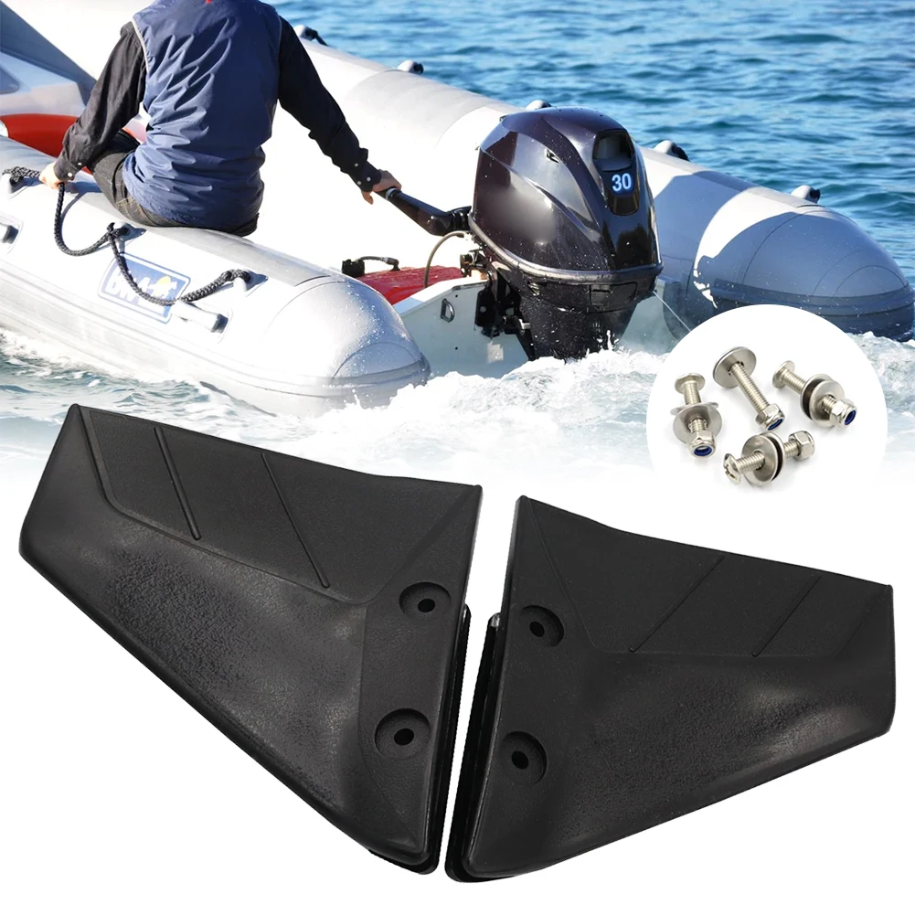 

Small Hydrofoil Stabilizer Black Dual Fin Outboards ABS Plastic Wings Boat Parts Outboards Fin Wing for 4-50 HP Yacht Wave Board